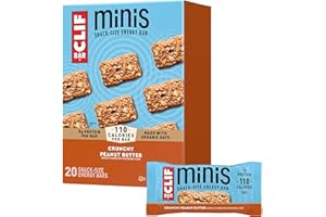 CLIF BAR Minis - Crunchy Peanut Butter - Made with Organic Oats - 5g Protein - Non-GMO - Plant Based - Snack-Size Energy Bars - 0.99 oz. (20 Pack)