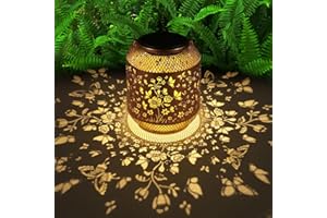 DOOGARDEN Butterfly Solar Lanterns Outdoor, Birthdays Gifts for Women Mom Grandma, Metal Waterproof Hanging Hollow Out Garden Decorative Solar LED Light for Yard, Patio, Lawn, Porch, Backyard
