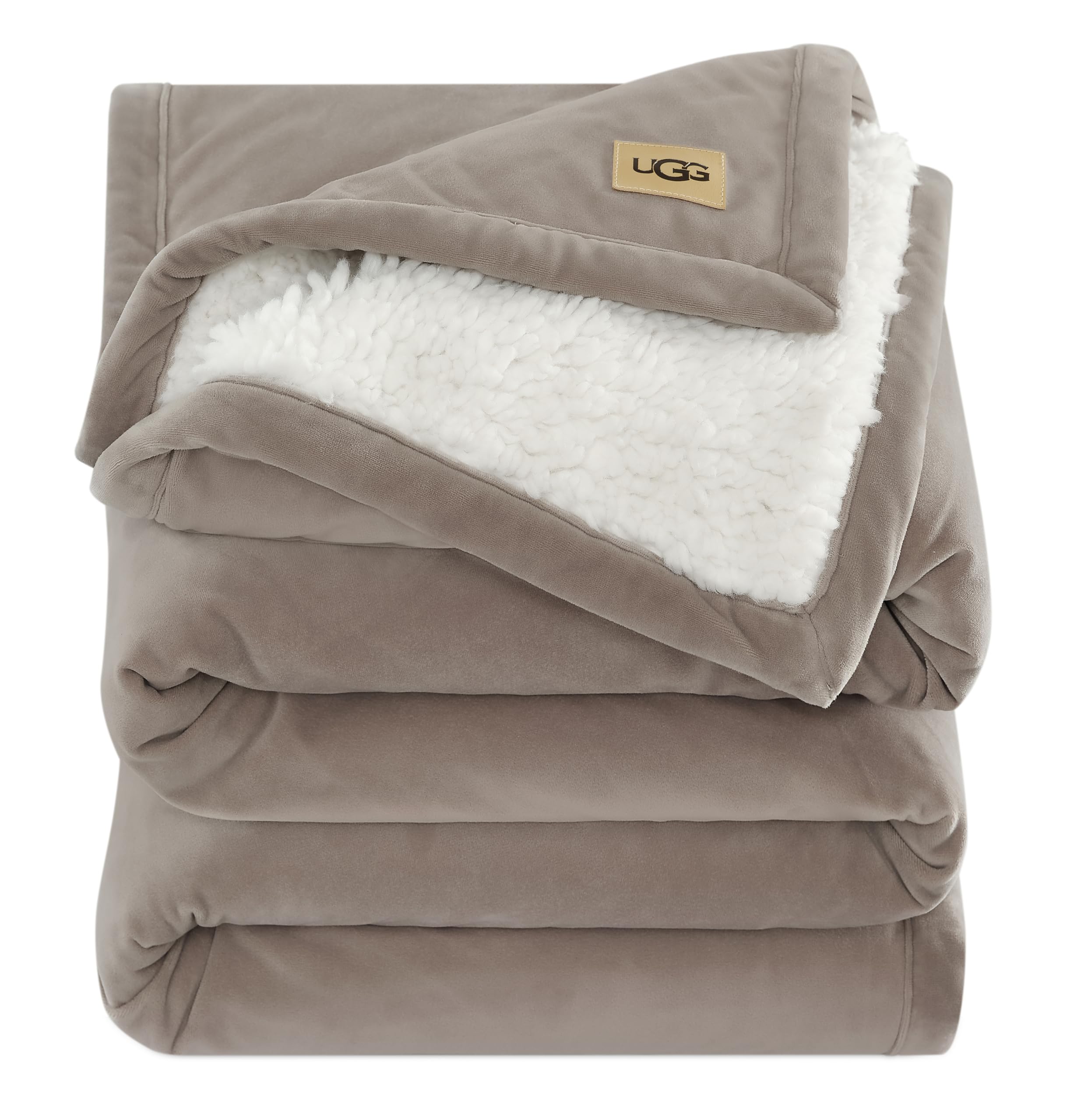 Photo 1 of UGG Bliss Throw Blanket Plush Soft Fleece Fluffy Blankets for Bed or Couch Oversized Warm Reversible Machine Washable Medium Weight Home Decor Giftable Throw, 50-inch x 70-inch, Oyster Brown