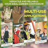 HANDLANDY Gardening Gloves for Women Deerskin Leather Breathable Medium view 6