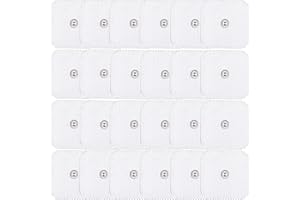 24pcs TENS Unit Electrode Pads 2”x2”Upgraded Self-Adhesive Electrodes with Standard 3.5mm Snap-on Connector, Reusable Self-Ad