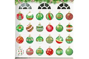 KEPMIX Garage Door Christmas Decorations, 24PCS Large Merry Xmas Balls Magnets for Outdoor, Magnetic Holiday Decor for Garage, Car, Refrigerator, Mailbox (Green Red Balls)