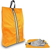 Smallan Golf Smell Proof Shoe Bag Lightweight Waterproof Zippered Sport Shoe Carrier Bags Golf Soccer Shoe Storage Organizer for Gym Sports Travel Work Golf Aceesories (Orange, US size 14)