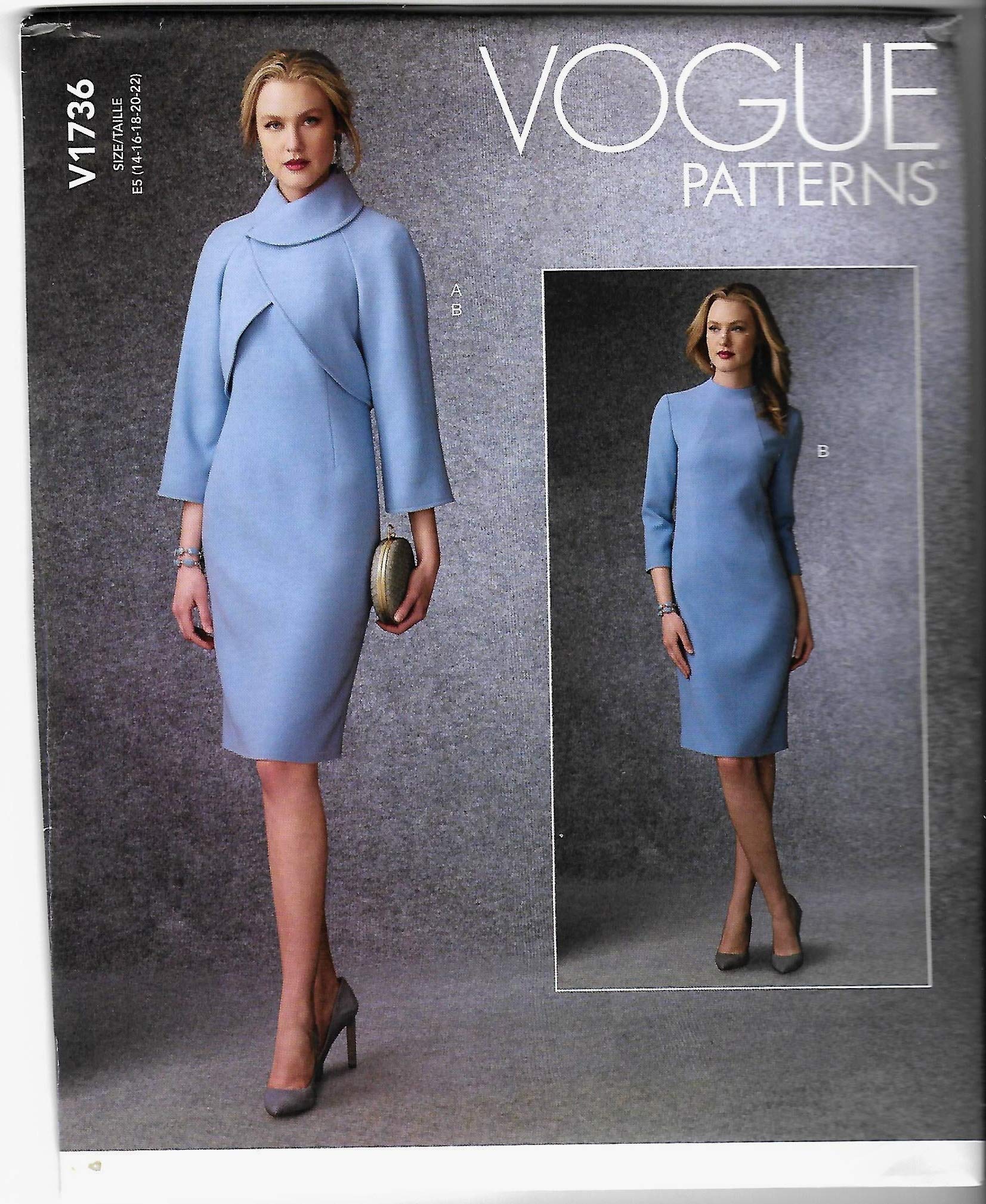 Vogue Patterns V1736E5 Misses Dress, White