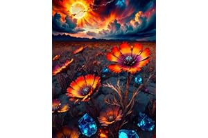 Zythron Diamond Painting Kits for Adults 5D Flowers Diamond Painting, DIY Diamond Art Diamond Painting Kits Round Full Drill Diamonds Landscape Art Kits for Home Decor 12x16inch