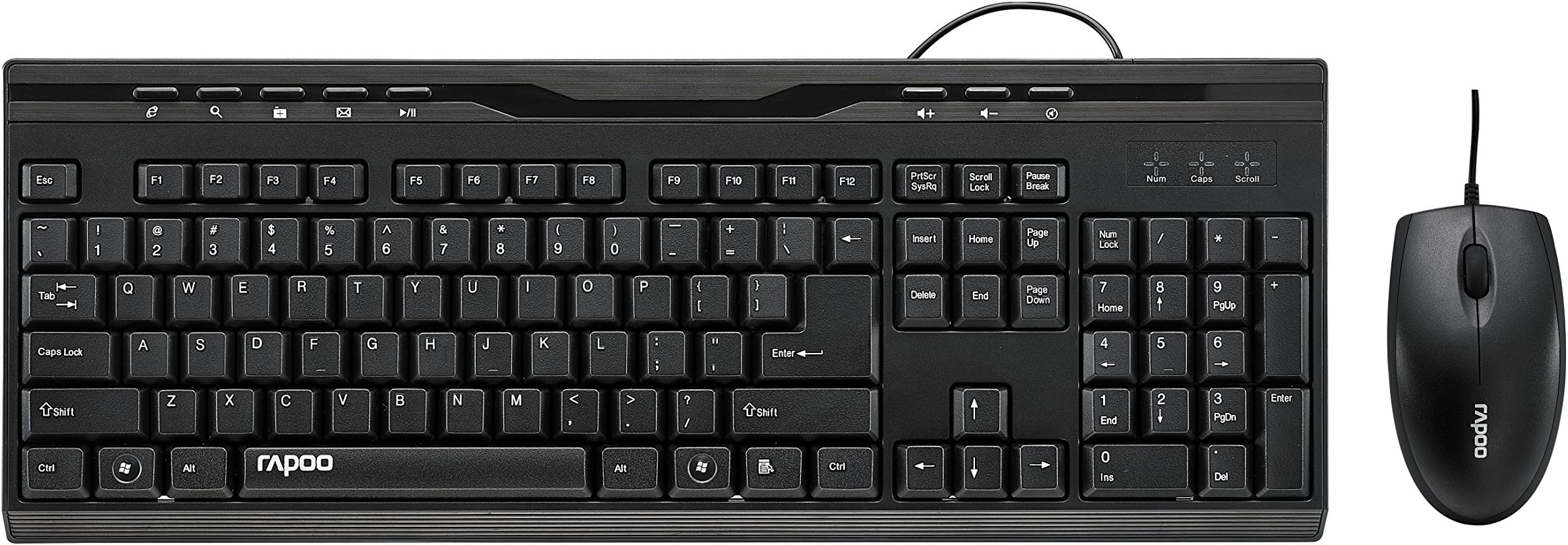 Rapoo NX1710 Optical Mouse and Keyboard Combo (Black)
