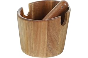 Milisten Espresso Knock Box Coffee Knock Bin with Acacia Wood Bar Coffee Grounds Container for Home Kitchen with Easy-Clean B