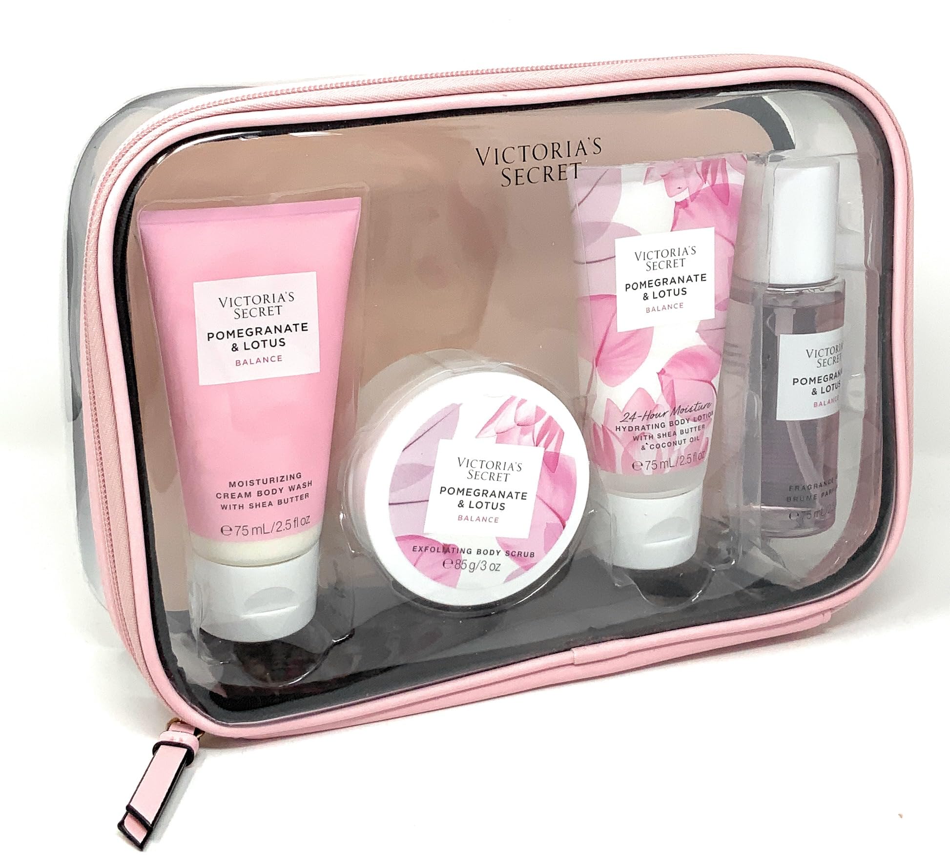 Victoria's Secret Pomegranate & Lotus The Balance Starter Kit Gift Set Body Wash, Scrub, Lotion, Mist