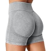 VOYJOY Workout Biker Shorts Women High Waist Seamless Hidden Scrunch Butt Lifting 4.5" Impact Yoga Gym Shorts