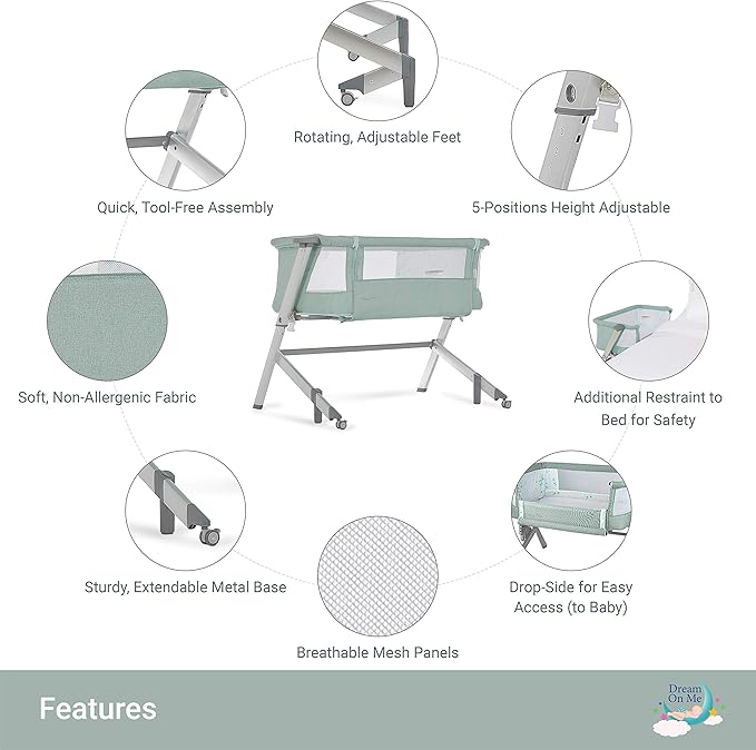 dream on me skylar bedside bassinet