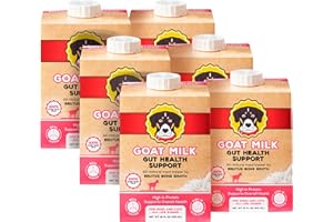 BRUTUS BONE BROTH Goat Milk by Brutus Broth Meal Topper for Dogs and Cats – Formulated for Digestive Support & Moisture, Low-Lactose, Contains Natural Nutrients and Enzymes (Pack of 6)