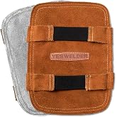 YESWELDER Hand Heat Shield Welding Hand Shield Split Cowhide Leather | Aluminized Back Welding Hand Pad for Welding Elastic Band