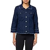 MULTIPLES Triple Fringe Sleeves Four-Pocket Button Front Jean Jacket