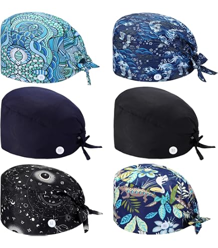 Amazon.com: 4 Pieces Adjustable Working Caps with Button  display picture 3