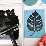 Artway 15cm Rubber Brayer Roller - Black Lino Printing Tool view 9