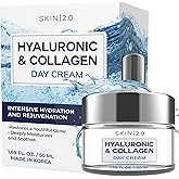 Skin 2.0 Hyaluronic Acid & Collagen Face Moisturizer – Deep Hydration, Firming & Anti-Aging Day Cream For Dry Skin – Dermatologist Tested, Korean Skin Care For All Skin Types, Clean Beauty – 1.69 Oz
