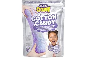 ZURU OOSH Oosh Cotton Candy Large Foil Bag 100g (Grape) by ZURU, Fluffy Slime, Stretch Slime, Grows 3000% in Size, Slime for Girls and Kids (Purple)
