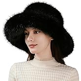 Dikoaina Luxury Faux Fur Bucket Hat for Women Girl – Oversized Brim, Super Soft & Fluffy Winter Hat, Cozy Fur-Like Beanie