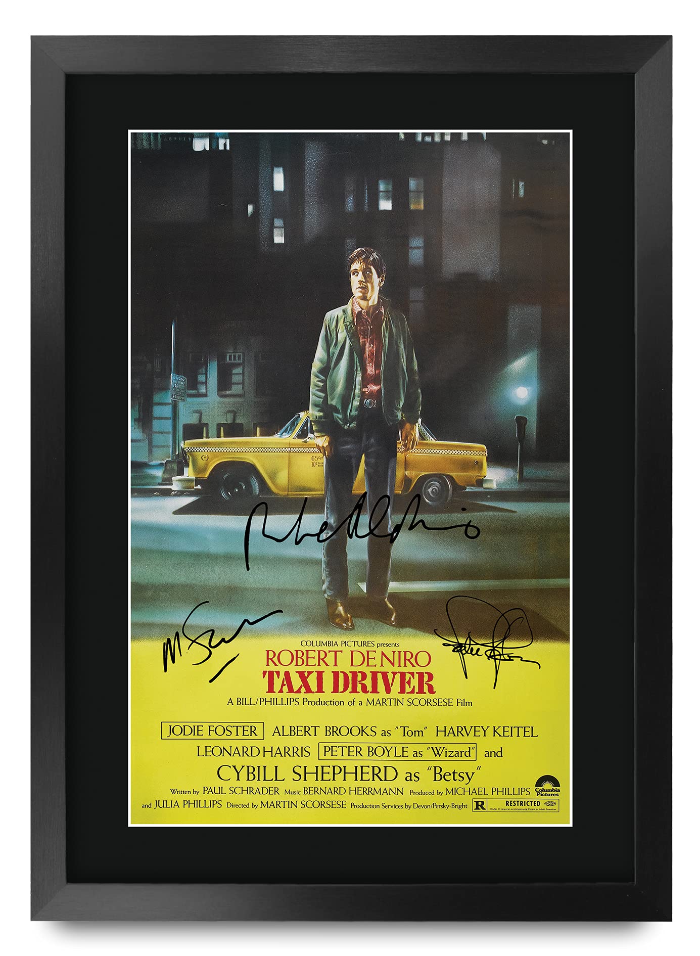 HWC Trading Taxi Driver Robert De Niro, Jodie Foster Gifts Printed Signed Autograph Picture for Movie Memorabilia Fans - A3 Framed