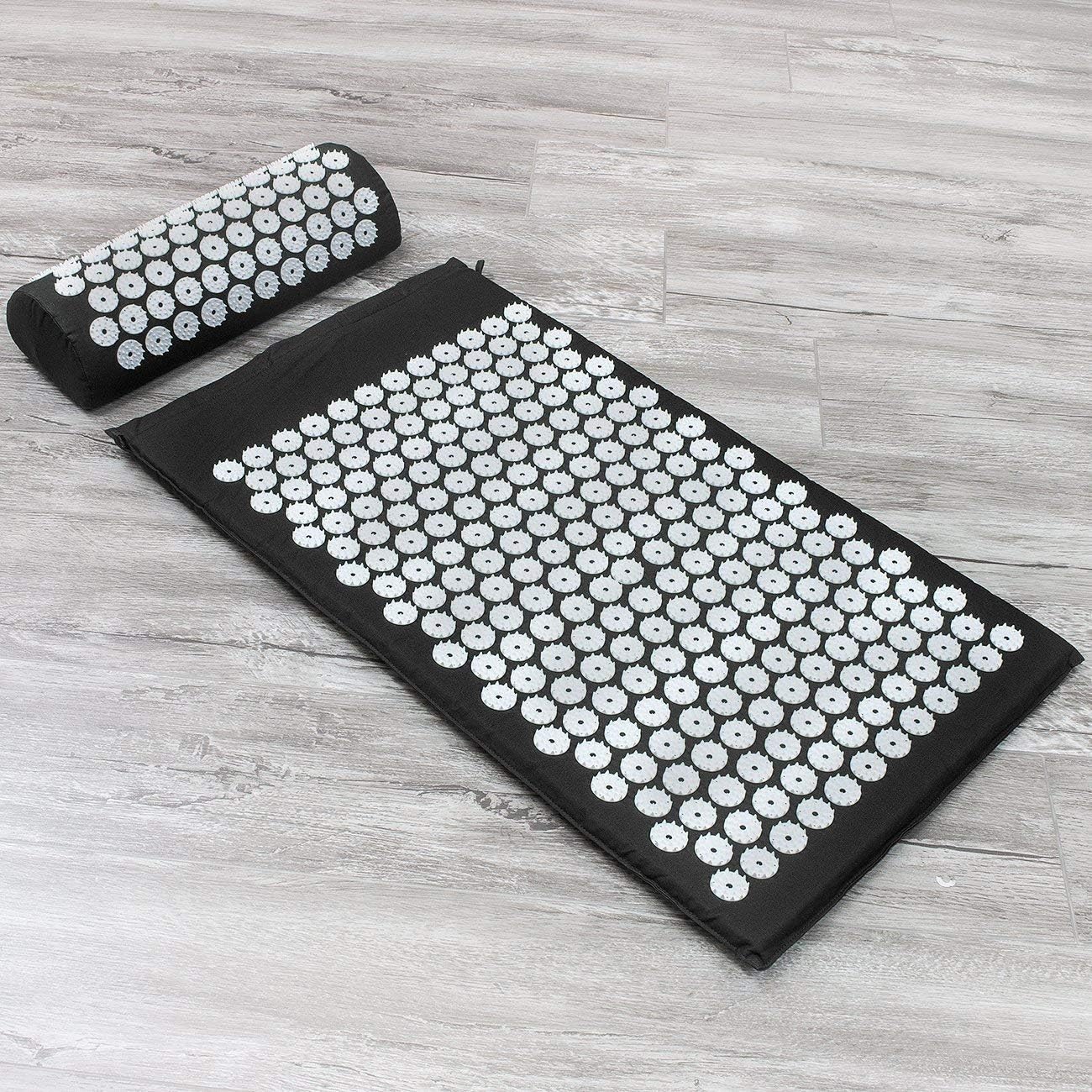 Sivan Back and Neck Pain Relief Acupressure Mat and Pillow Set, Chronic Back Pain Treatment - Relieves Your Stress of Lower Upper Back and Sciatic Pain - Black: Sports & Outdoors