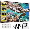 200 inches Projector Screen,HUANYINGBJB 4K 16:9 HD Rear Front Projector Screen Foldable Projection Screen Double-Sided Portable Outdoor Projector Screen for Movie Home Theater Yard Travel (200)