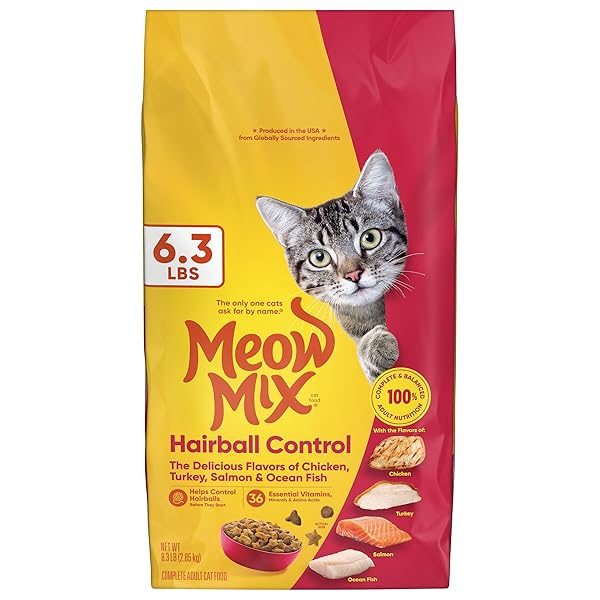 MEOW MIX HAIRBALL CONTROL DRY CAT FOOD FOR...
