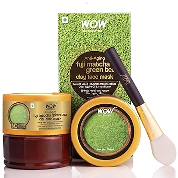WOW Skin Science Anti-Aging Fuji Matcha Green Tea Clay Face Mask, 200 ml