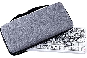 Hyekit 75% Keyboard Case, Hard Shell Travel Carrying Bag for 84 Key Magnetic Mechanical Gaming Keyboard, Compatible with Aula F75, Womier S-K80, Keychron K2, Redragon K673, RK R65 (Extra Space)