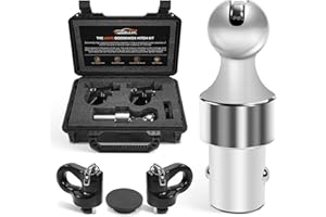 QUEENCAR 60692 Gooseneck Hitch Kit, 2-5/16 Gooesneck Ball Fits Ford 2013-2026 Ford F250 F350 F450, 2016-2026 Chevrolet Silverado, GMC Sierra & Titan XD，30000 lbs GTW/ 7500 lbs VTW，2 Safety Chain