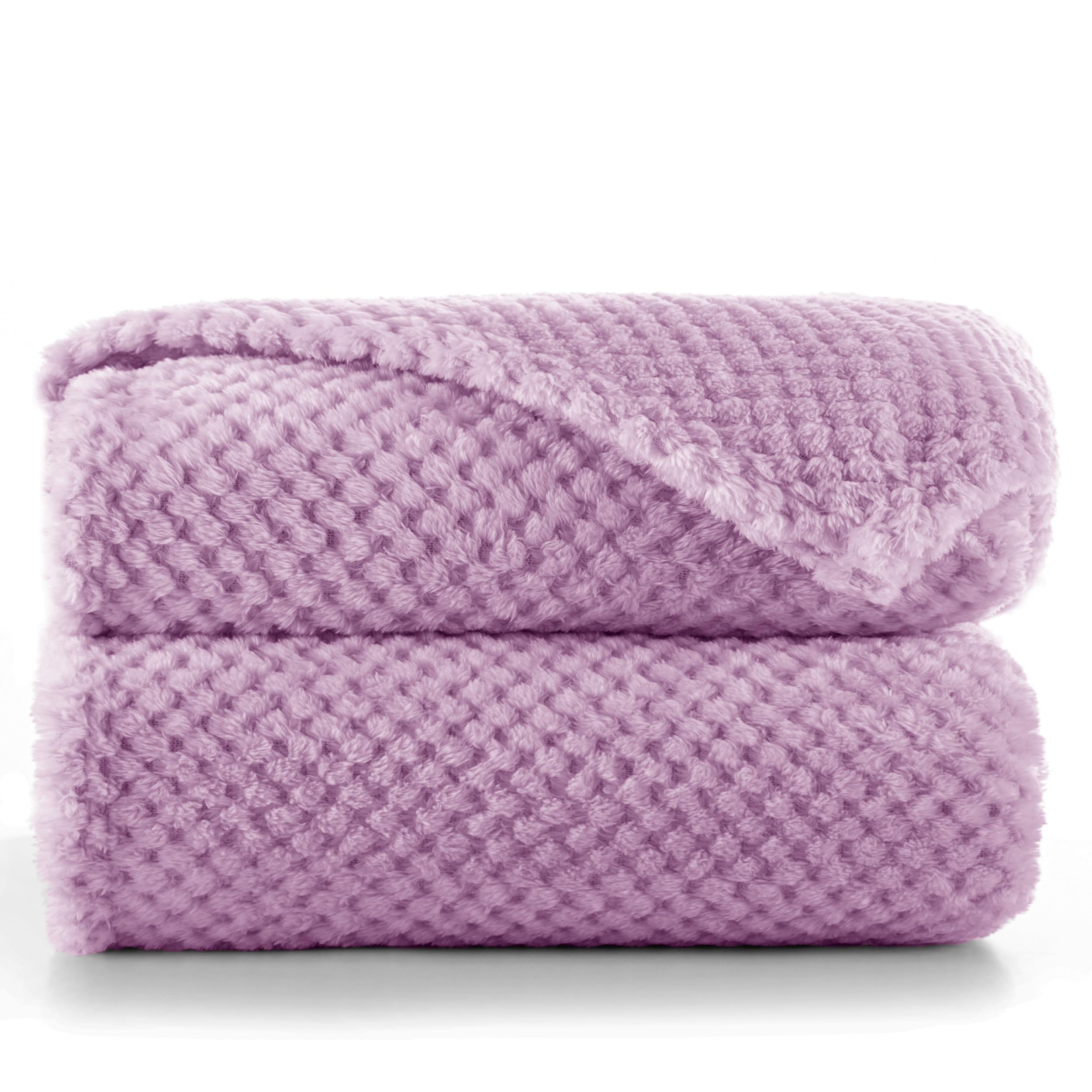 DecoKing Henry Cuddly Blanket 70 x 150 cm Microfibre Blanket Bedspread Fleece Soft Cuddly Scandinavian Style Purple
