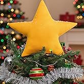 Soulchen 12 Inch Christmas Star Tree Topper Large Star Plush Stuffed Christmas Tree Decor Xmas Trees Ornaments for Xmas Home Decor Winter Holiday