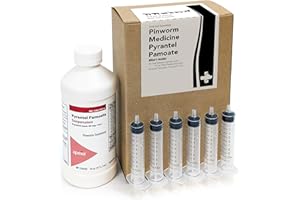 SAFRAN LIVING Pinworm Medicine Pyrantel Pamoate - Pint (473 mL) w/Six Oral Syringes (10 cc, 10 mL, 2 Tsp.) - Worm Out Parasite Cleanse Detox Purge