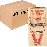 Victor Metal Pedal Sustainably Sourced FSC Wood Snap Mouse Trap - 20 Wooden Traps - M156-20 - Snap Traps for Mice - Reusable or Disposable Mouse Trap
