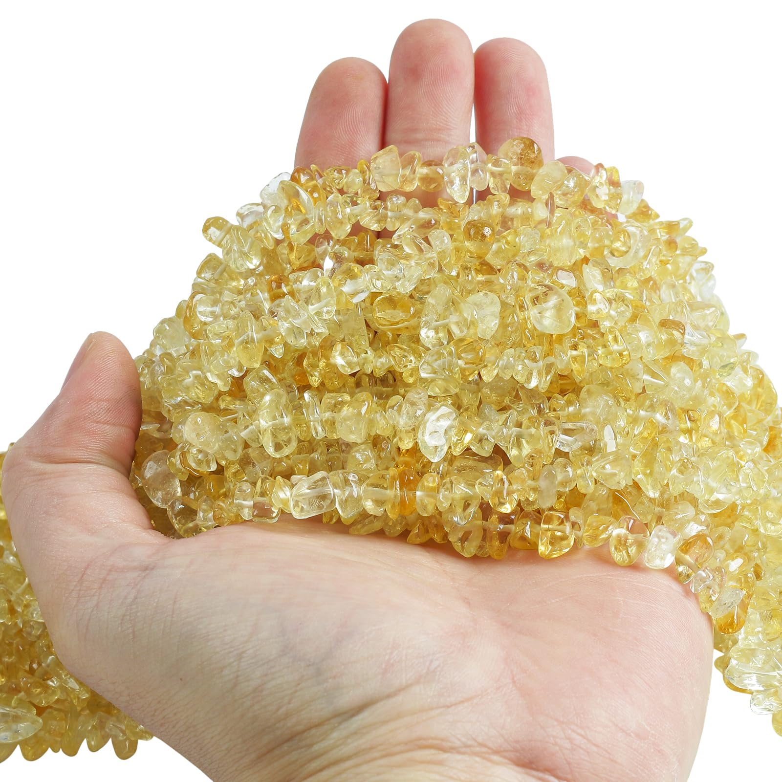 Lovionus89 150 CM Citrine Irregular Shaped Crystal and Healing Tumbled Chip Stone Beads for Jewelry Making