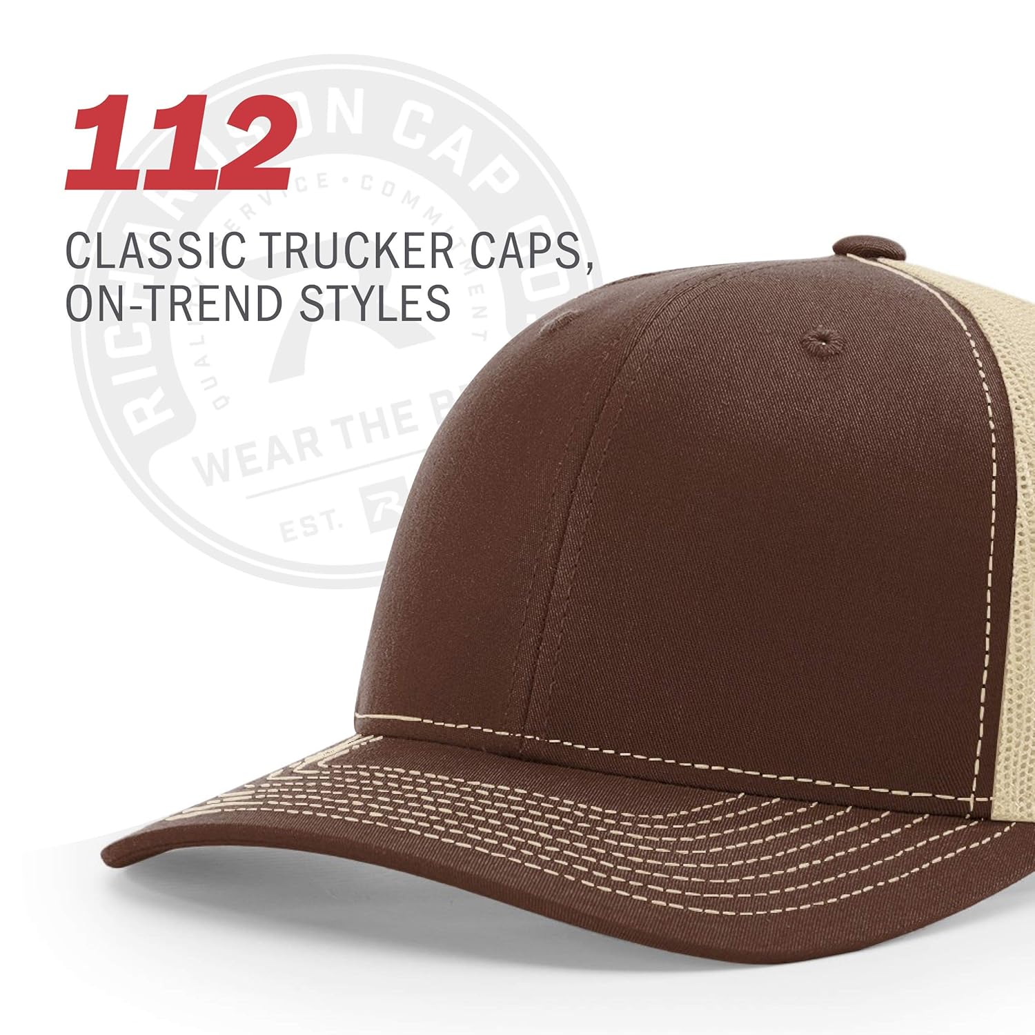 Richardson Unisex 112 Trucker Adjustable Snapback Baseball Cap, Solid Black, One Size Fits Most: Beauty