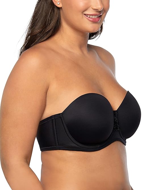 Vanity Fair Women's Beauty Back Smoothing Strapless Bra, 4-Way Stretch Fabric, Lightly Lined Cups up to H, Midnight Black
