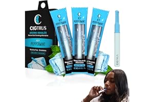 Cigtrus Natural Nicotine-Free & Tobacco-Free Smoking Alternative, Non-Electric Craving Relief, Quit Smoking Aid with Cigtrus (ICY Peppermint) - 3 Piece
