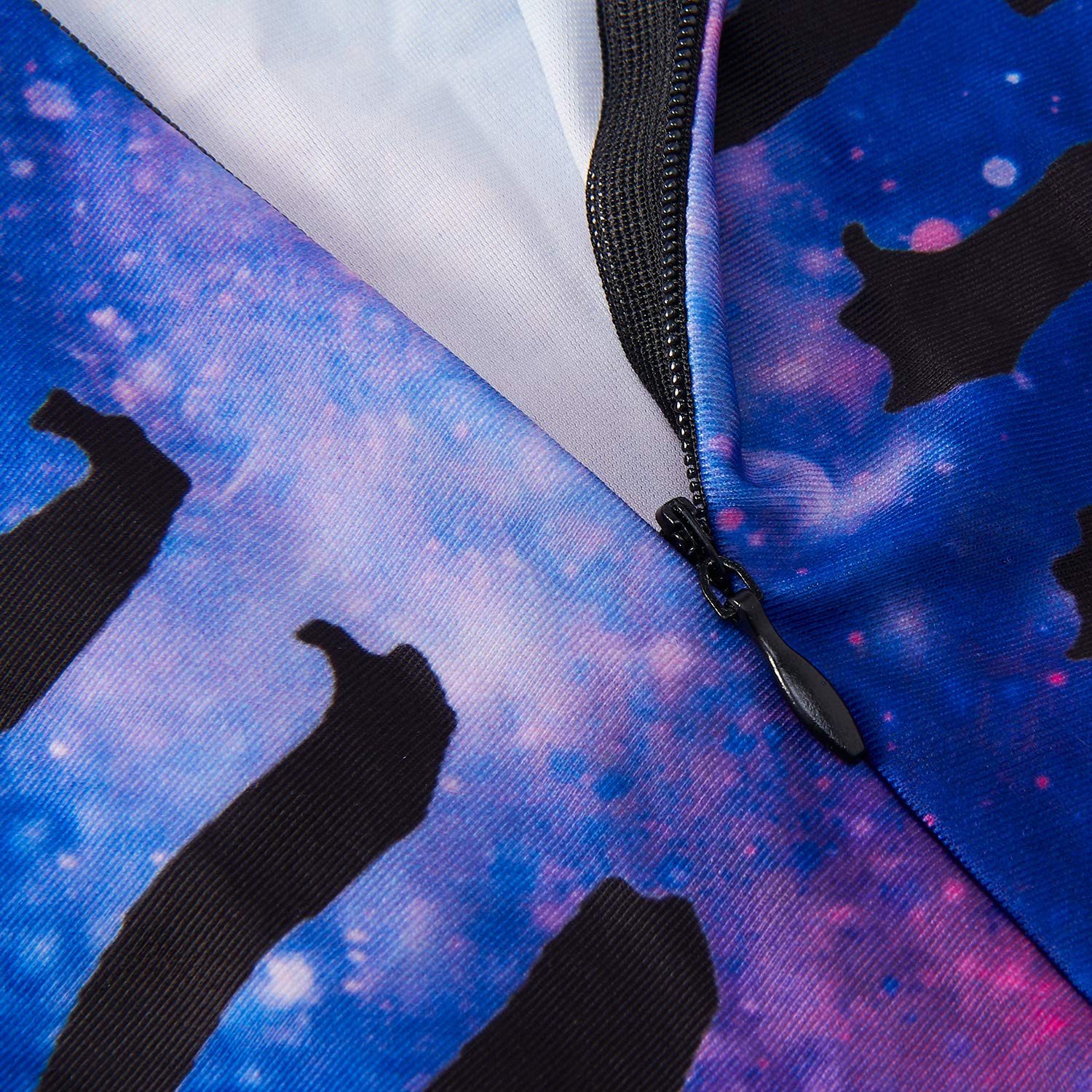 RAISEVERN 3D Galaxy Starry Snazzy Zombie Hallowmas Skull Costume Novelty Cosplay Zip Up Onesies Skeleton Bodysuit Outfit Catsuit Romper Glow in The Dark