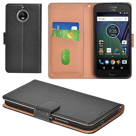 Aicoco Moto G5S Hülle Schutzhülle Tasche Flip Case für Motorola Moto G5S Handyhülle - Schwarz