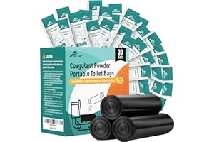 Ann Katy Super Absorbent Polymer 30 Packs,Portable & Fast-Absorbing Camp Toilet Chemicals Gel with 5 Gallon Bucket Toilet Luggable Drawstring Bag, Emergency Toilet Bag&Potty Gel