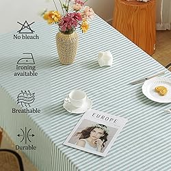 meioro Striped Tablecloth Rectangle Tablecloths