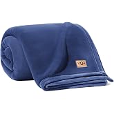 UGG Coco Throw Blanket, Fleece Throw for Couch, 50" x 70", Blue (Dart) | Fall Throw Blanket for Sofa and Bed, Soft &amp; Cozy, Pet Friendly, Oeko-Tex Certified, Easy Care