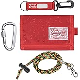 Rough Enough Kids Wallet for Boys Girls Preppy Teen with Neck Lanyard Keychain Cordura Red