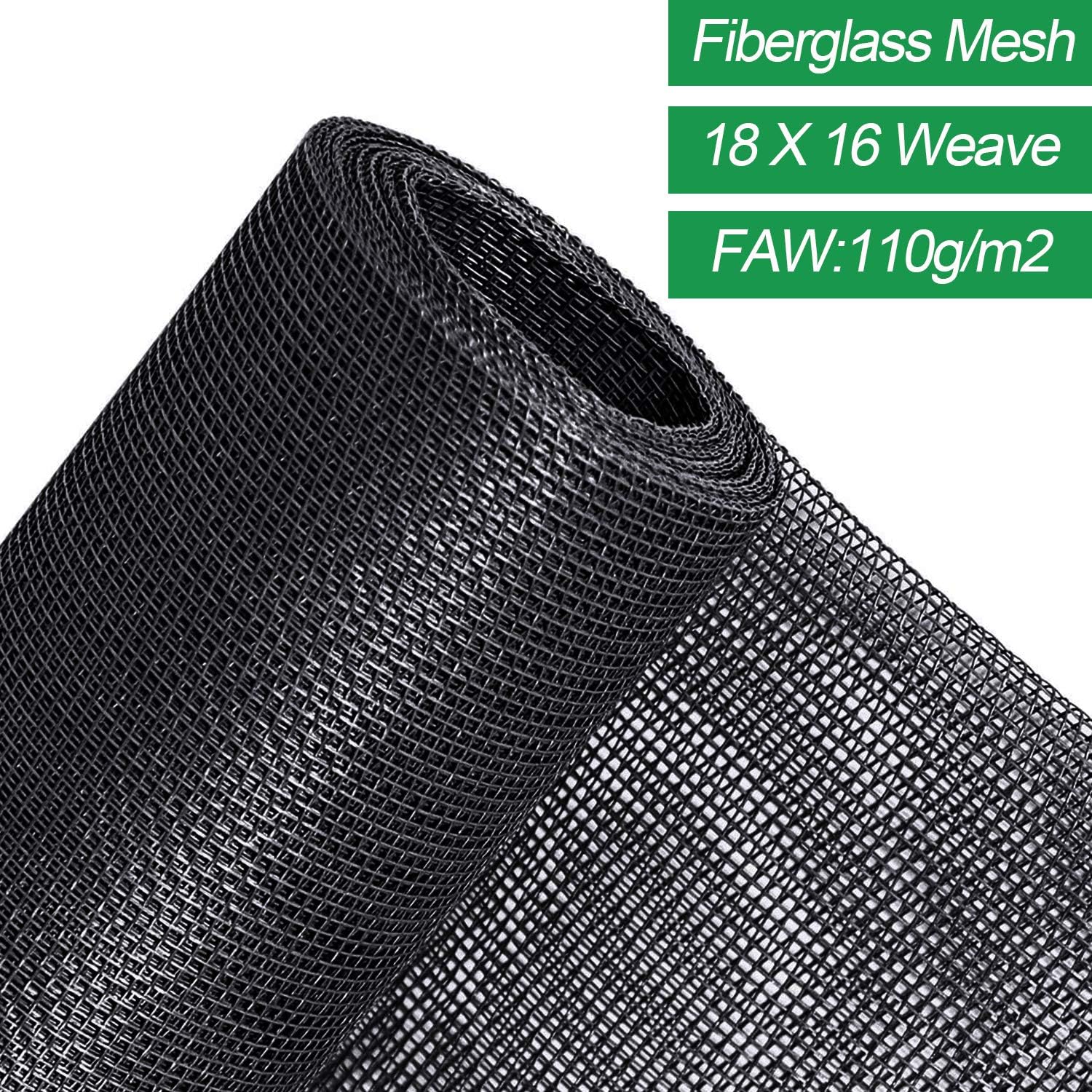 Fiberglass Window Screen Roll 36in x 100ft DIY Custom Screens Replacement Mesh for Windows Doors Patio Screens Premium Pet Proof Screen Porch Screen for Outdoor kitchens Tree Houses Pool(36in x 100ft) - - 