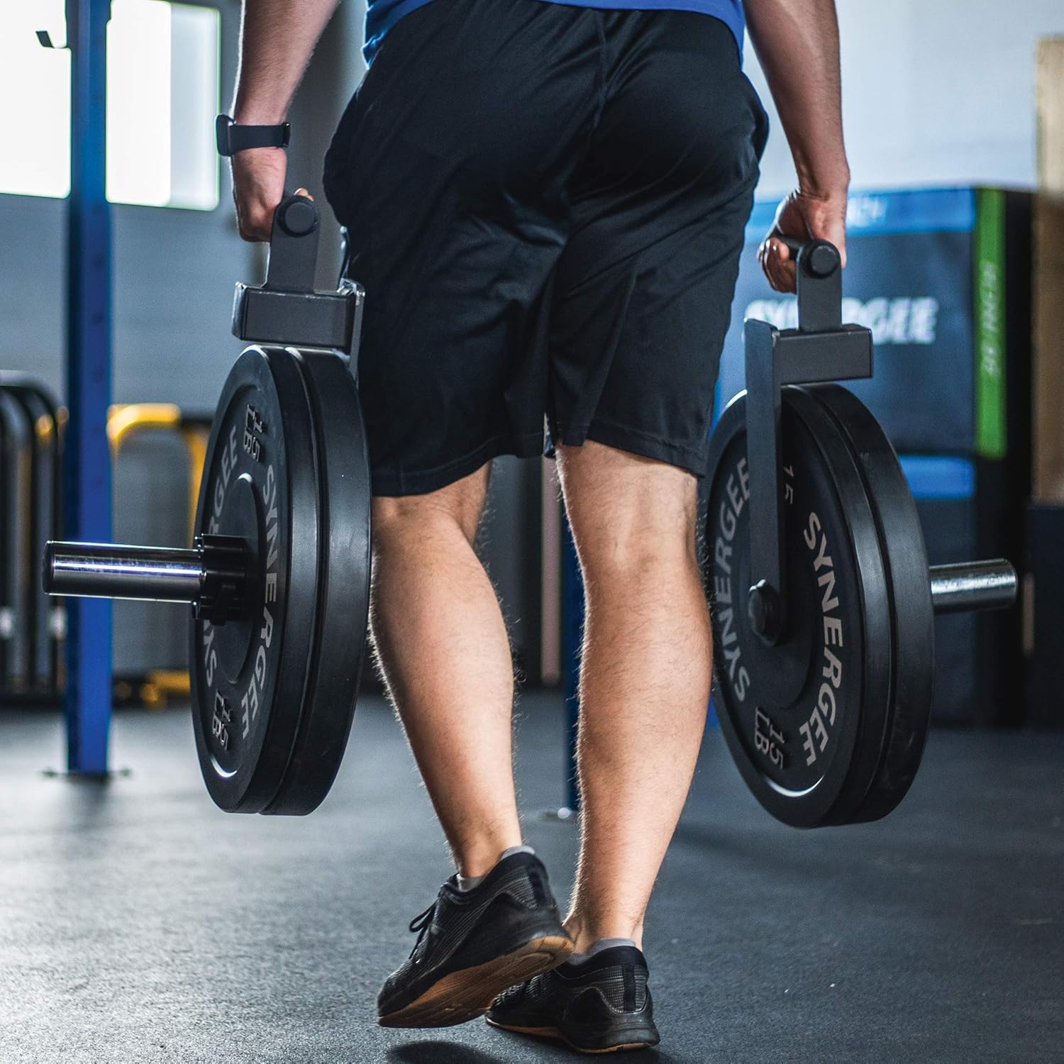 Synergee Compact Farmer Walk Handles – Pair of Loaded Carry Handles – 7 lbs Per Handle – Full-Body Functional Exercise Equipment - Strongman Workout Gear : Sports & Outdoors