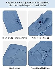 Marvelous World Boys Suits Blue Gray Slim Fit Size