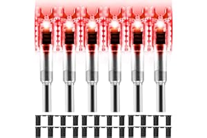 KEAUP 6 Pack Lighted Nocks for Crossbow Bolts with .285”/.297”/.300”/.305” Bushings Half-Moon Crossbow Nock LED Nock, ON/Off Switch Included