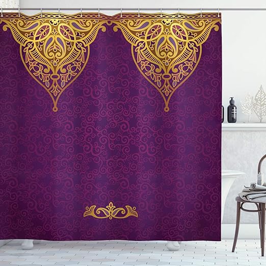 Amazon Com Ambesonne Purple Shower Curtain East Oriental Royal