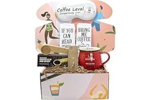 SILLY OBSESSIONS Coffee Gift Basket for Men and Women - Funny Accessories Box for Coffee Lovers - Christmas, Birthday Gift for Husband, Wife, Mom, Sister - Get Well Soon for Healing and Recovery