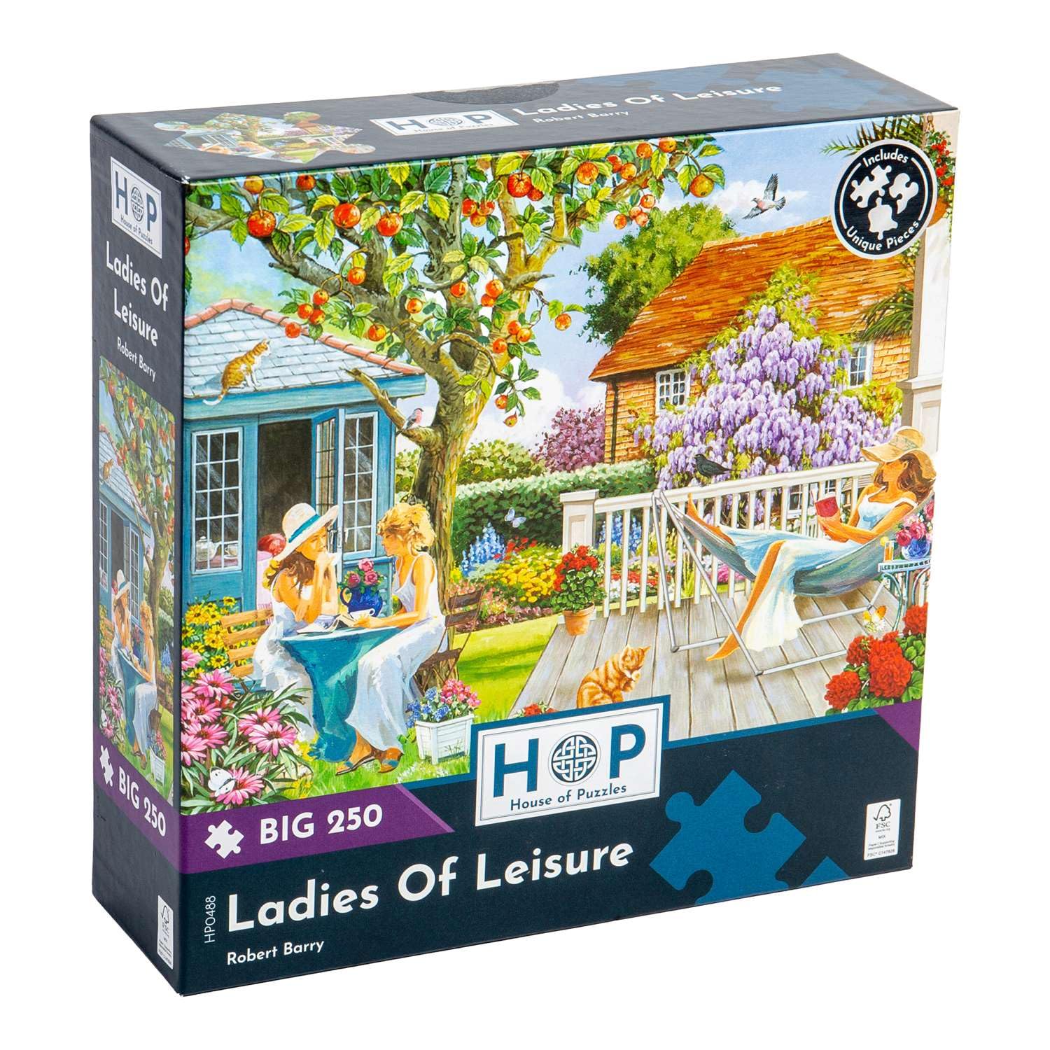 The House of Puzzles - Ladies Of Leisure Jigsaw - Big 250 Piece Jigsaws For Adults & Kids, Extra Large Pieces, Artist Illustrated, Scenic Landscape, Deluxe Puzzle Gifts